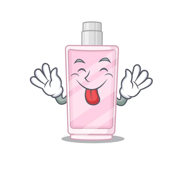 Zábavný parfém kreslený obrázek styl s jazykem ven tvář — Stockový vektor