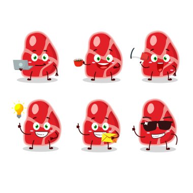 Çeşitli iş simgelerine sahip et çizgi film karakteri