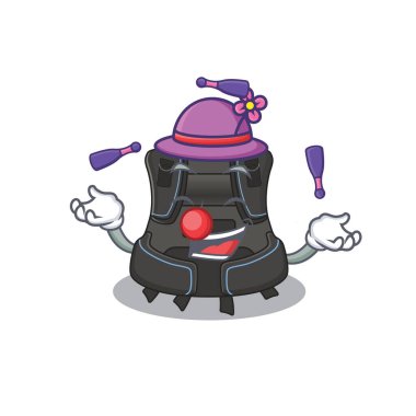 Bir scuba batmazlık dengeleyici çizgi film tasarım stili hokkabazlık yapmayı sever