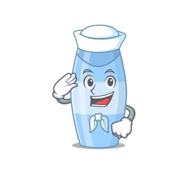 Yelken açmaya hazır cesur bir denizci karikatür tasarımı. Vektör illüstrasyonu