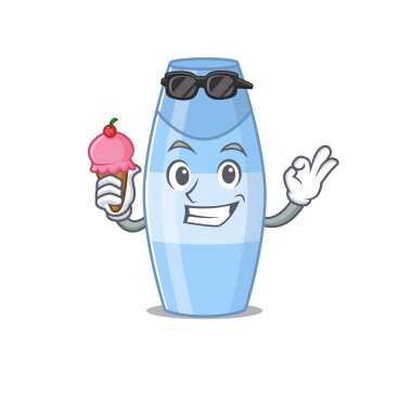 Dondurmalı şampuan karikatür tasarımı. Vektör illüstrasyonu