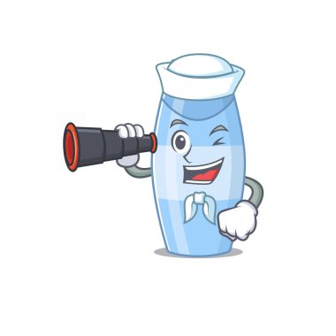 Şampuan Savaşçısı 'nın dürbünlü bir karikatür tasarımı. Vektör illüstrasyonu