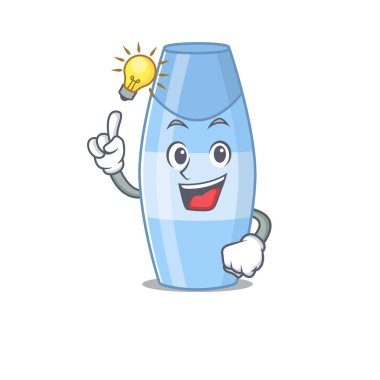 Dahi şampuan maskotu karakterinin bir fikri var. Vektör illüstrasyonu