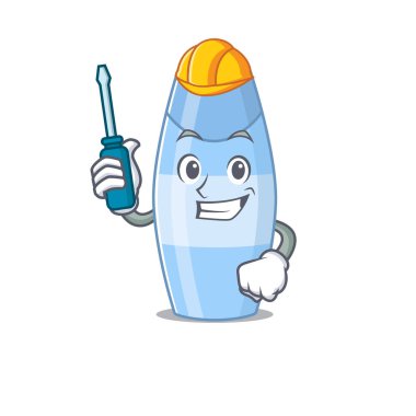 Şampuanın karikatür tasarımı otomotiv olarak işe yaradı. Vektör illüstrasyonu