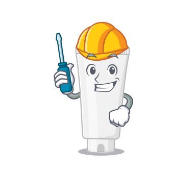 Duş jelinin karikatür tasarımı otomotiv olarak işe yaradı. Vektör illüstrasyonu