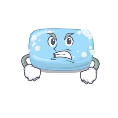 Manyak suratlı bir sabun karikatürü. Vektör illüstrasyonu