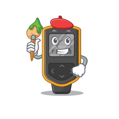 Dalış bilgisayar sanatçısı çizgi film stili fırça kullanarak manzara resmi