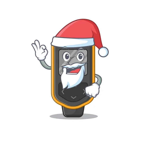 Zeichentrickfigur des Tauchcomputers Santa mit süßem Ok-Finger — Stockvektor