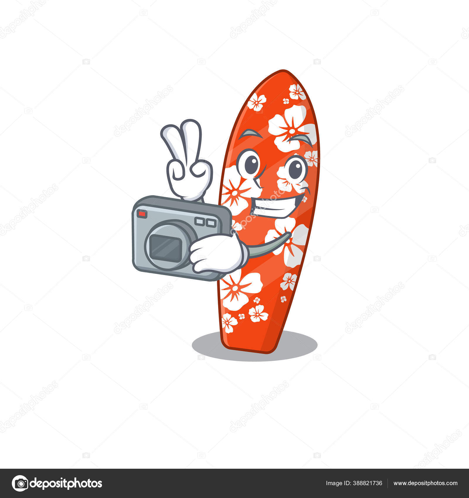 Konsep Desain Kartun Papan Selancar Fotografer Yang Ahli Bekerja Dengan Kamera Stok Vektor C Kongvector 388821736