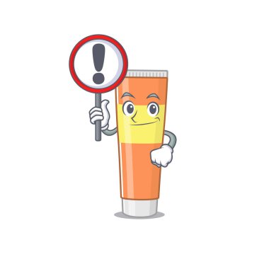 Ünlem levhası olan bir diş macunu karikatürü simgesi.