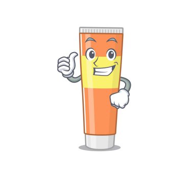 Diş macunu çizgi film tasarımı tamam parmak pozunu gösteriyor