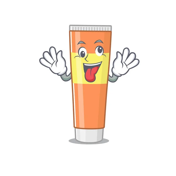 Um design de mascote de pasta de dentes com um rosto louco engraçado —  Vetores de Stock
