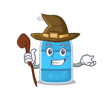 El yıkama jeli komik ama sinsi cadı çizgi film karakteri tasarımı