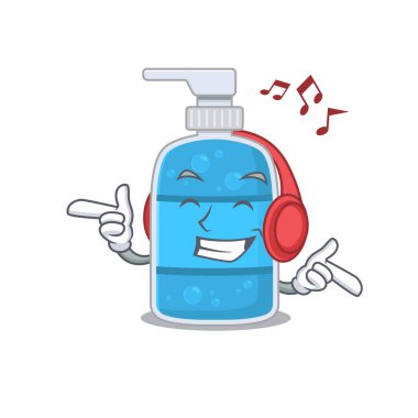 El yıkama jeli. Çizgi film tasarımı. Kulaklıkla müzik dinlemek.