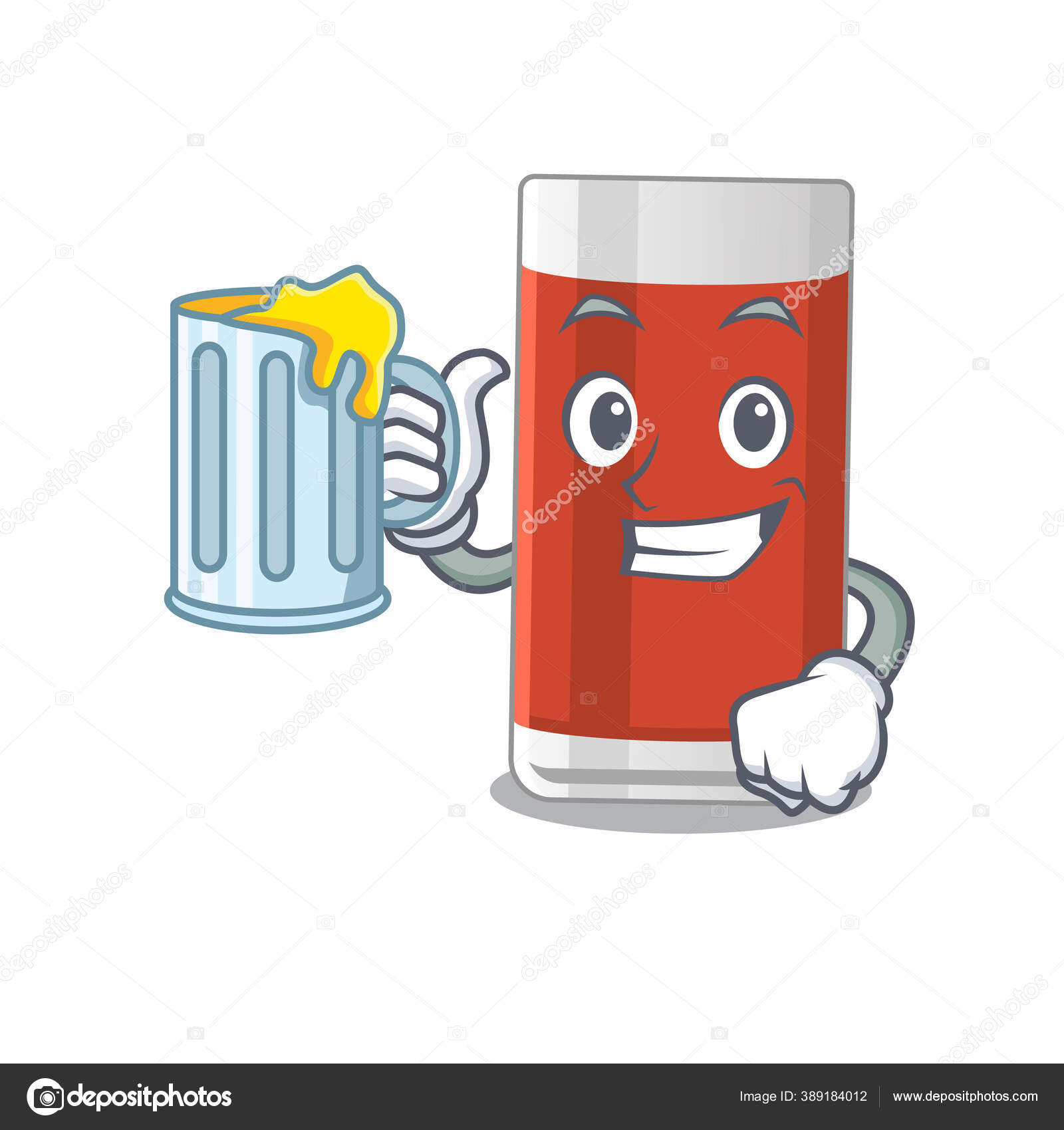 Sebuah Konsep Kartun Dari Gelas Jus Apel Roti Dengan Segelas Stok Vektor C Kongvector 389184012