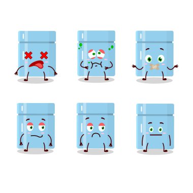 Karakterde ifadesiz buzdolabı karikatürü