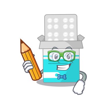 Bir öğrenci tıp şişesi maskotu tasarım çalışması salgın sırasında evde