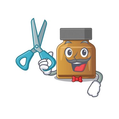 Yetenekli berber olarak B vitamini karakter tasarımı