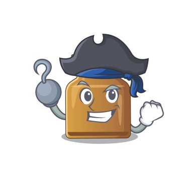 Bir Korsan karakterinde tek elle B vitamini çizgi film tasarımı