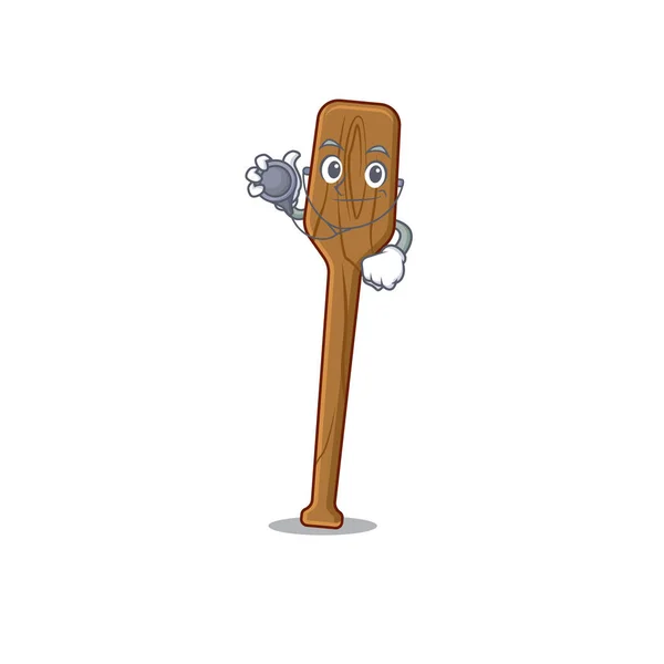 Smiley médecin personnage de bande dessinée de rames avec des outils — Image vectorielle