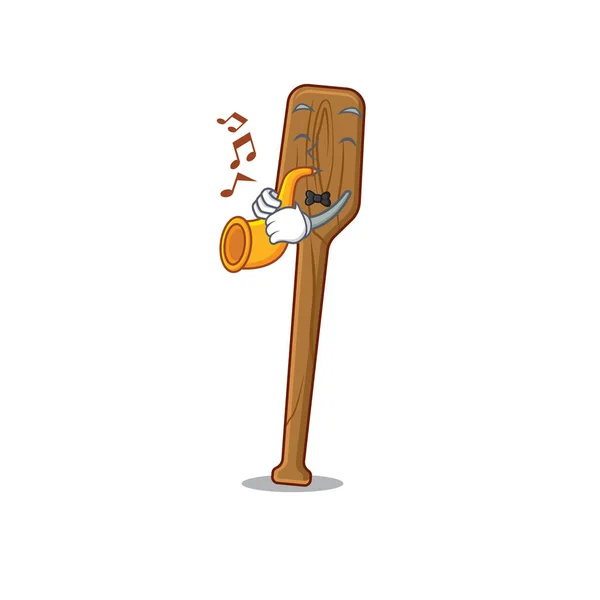 Rames musicien de dessin animé jouant de la trompette — Image vectorielle
