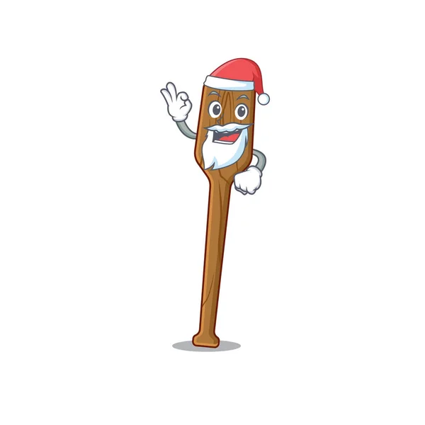 Personagem de desenhos animados de remos Papai Noel ter bonito ok dedo — Vetor de Stock