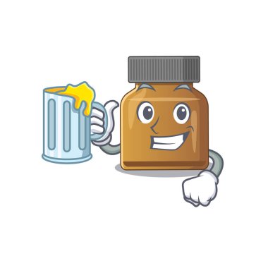 Bir bardak birayla B vitamini çizgi film konsepti.