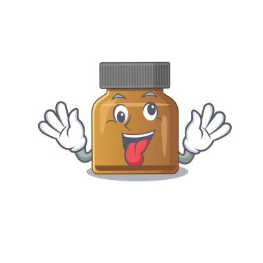 B vitamini maskot tasarımı. Komik, çılgın bir yüzü var.