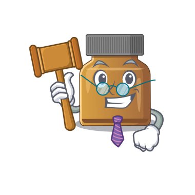 Gözlük takan akıllı bir B vitamini maskot tasarımcısı.