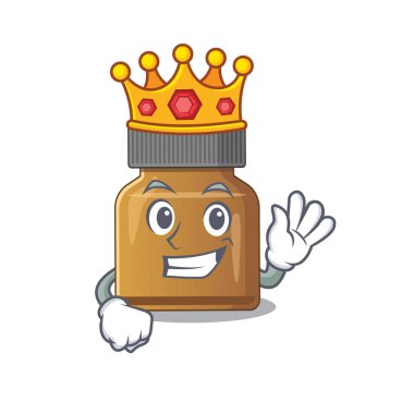 Altın kaplamalı B vitamini maskotu tasarımının bilge kralı.