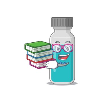 Tıp öğrencisi maskotu tasarımı evde çalışırken birçok kitap okudu.