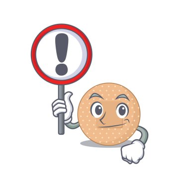 Yuvarlak bandajlı, ünlem işaretli bir karikatür ikonu. Vektör illüstrasyonu