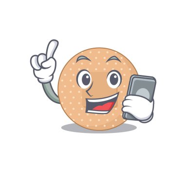 telefonda konuşan yuvarlak bandajlı karikatür karakter tasarımı tarzı. Vektör illüstrasyonu