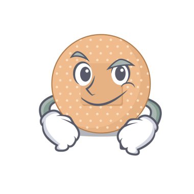 Yuvarlak bandajlı, kendine güvenen bir karikatür resmi. Vektör illüstrasyonu