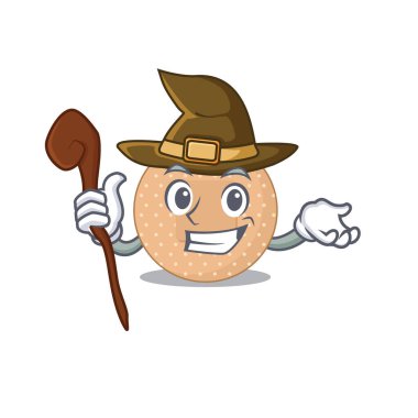 Sinsi cadı sargı bezi çizgi film karakteri tasarımı. Vektör illüstrasyonu