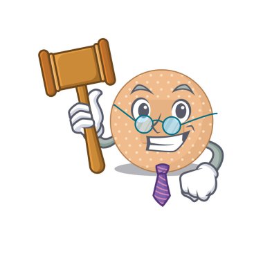 Gözlük takan, yuvarlak bandaj karikatürü kavramının mantıklı bir yargıcı. Vektör illüstrasyonu