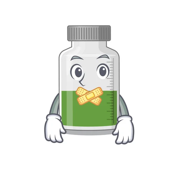 Vitamin sirap tecknad karaktär stil med konstigt tyst ansikte — Stock vektor