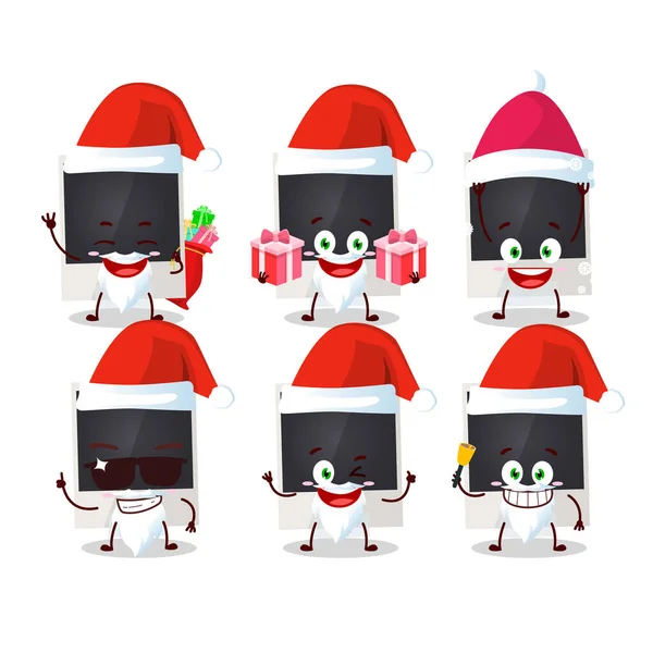 Santa Claus emoticons з чорними полярними карикатурами — стоковий вектор