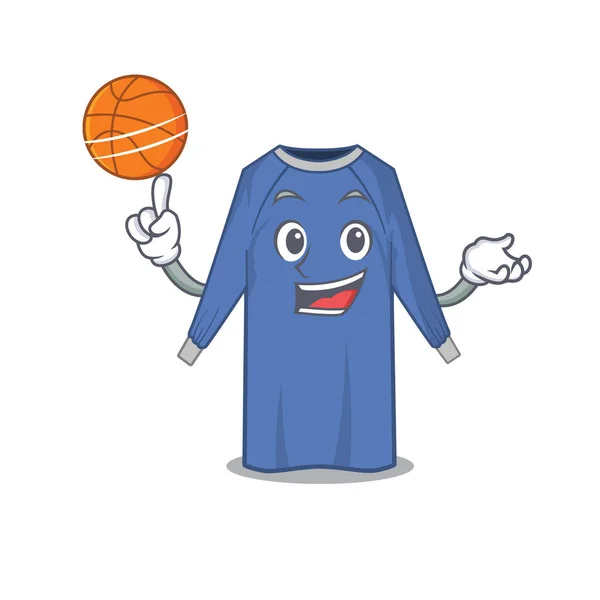 Sporty Cartoon Mascot Design Disposable Clothes Basketball Vector Illustration — Stock Vector