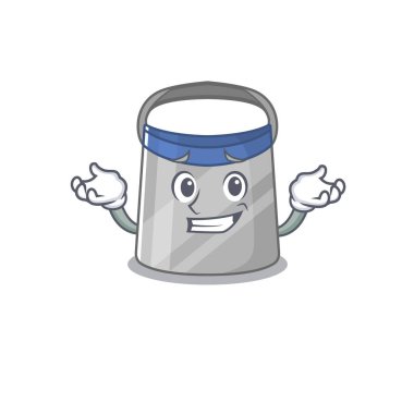 Sırıtan yüz kalkanı karikatür karakterinin şirin bir resmi. Vektör illüstrasyonu