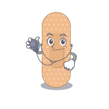 Aletlerle çalışan standart bir doktor karikatür tasarımı.