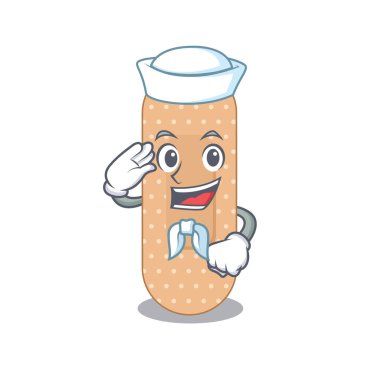 Cesur bir denizci karikatür tasarımı Standart bandaj yelken açmaya hazır