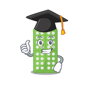 Mezuniyet töreni için şapkalı karikatür hapları.