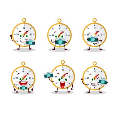 Pusula karakteri ile fotoğrafçılık mesleği simgesi