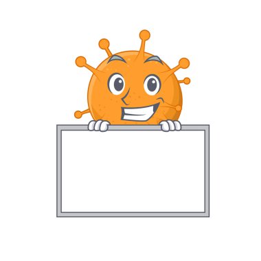 Anaplasma çizgi film tasarım stili bir tahtanın arkasında duruyor