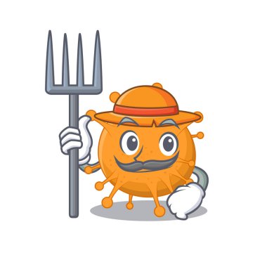 Anaplasma maskot tasarımı şapka takan bir çiftçi olarak çalışıyor.