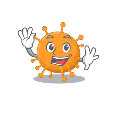 Çekici bir anaplazma maskot tasarımı gülümseme ve el sallama