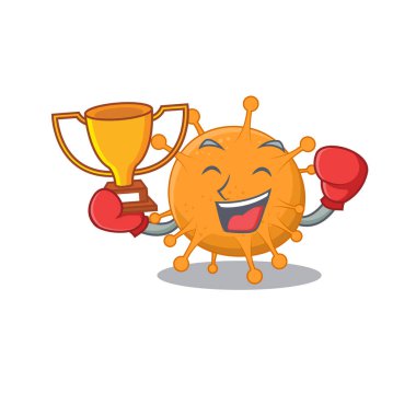 Anaplasma karikatür tasarım konseptinin zarif bir boks şampiyonu.