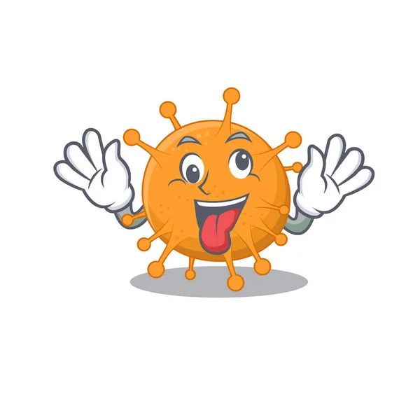 Um design de mascote de anaplasma ter um rosto louco engraçado — Vetor de Stock