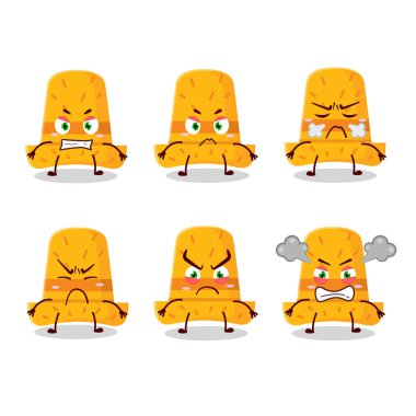 Hasır şapka çizgi film karakteri ve çeşitli kızgın ifadeler